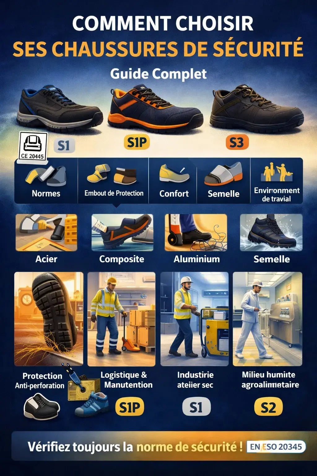 Comment choisir ses chaussures de sécurité : guide complet - L'atelier EPI