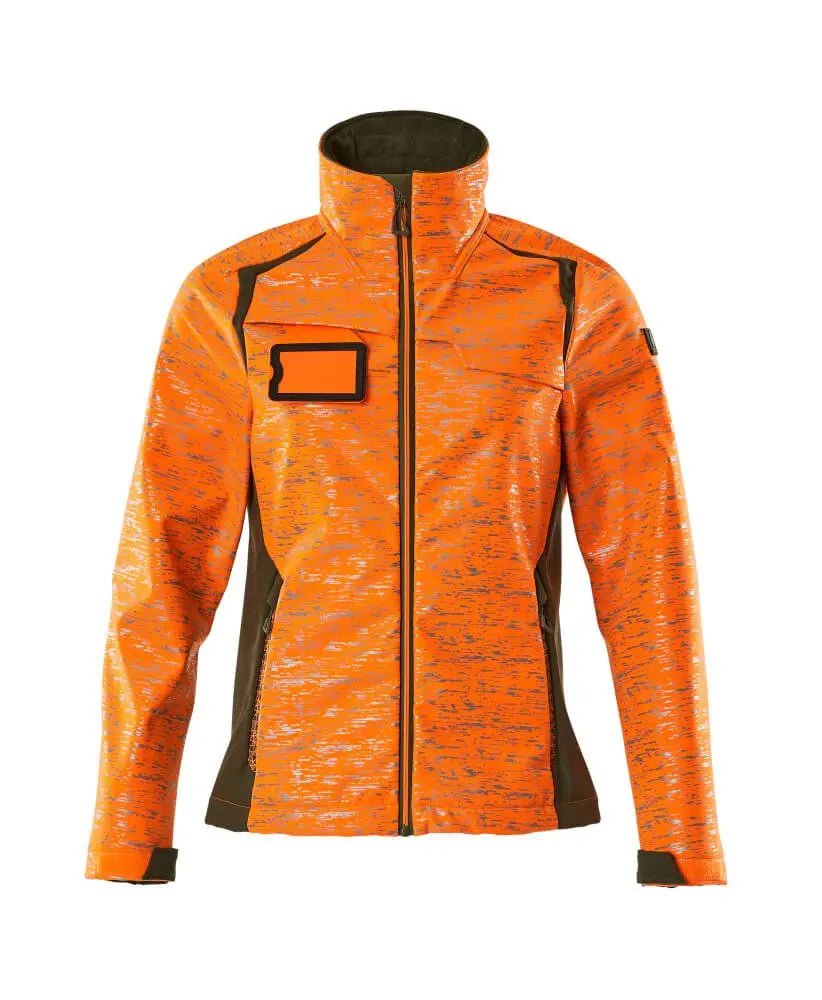 Soft shell femme, effets réflechissants vêtement professionnel personnalisable
