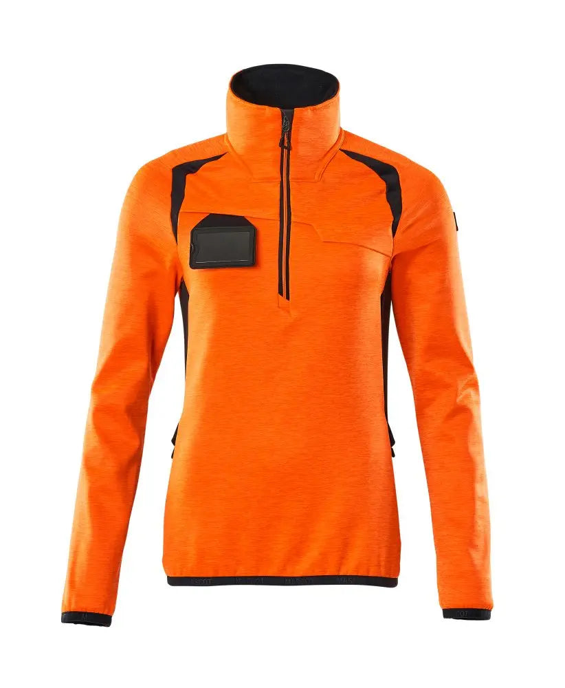 Pull polaire demi-zippé, coupe femme vêtement professionnel personnalisable