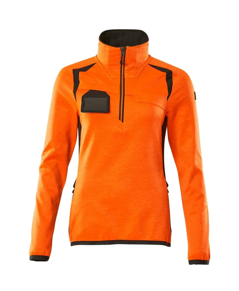 Pull polaire demi-zippé, coupe femme vêtement professionnel personnalisable