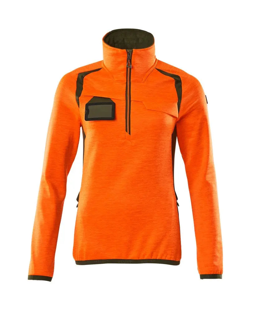 Pull polaire demi-zippé, coupe femme vêtement professionnel personnalisable